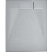 Beliani - Minimalist Shower Tray with Drain smc Natural Stone Effect Grey 80 x 100 x 3 cm Azzurro