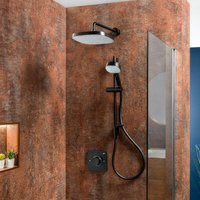 Mira Showers - Mira Evoco Dual Thermostatic Mixer Shower Adjustable Fixed Heads Black Modern