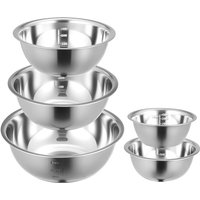 M.J COMFY-LIFE Mixing Bowls Set Stainless Steel Nesting Bowls with Measurement Markings Metal Storage Salad Bowls for Preparing Serving Dishwasher
