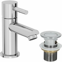 Architeckt - Modern Bathroom Mini Mono Basin Mixer Tap Chrome Waste