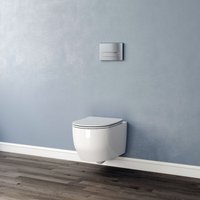 Modern Bathroom Round Wall Hung Toilet Rimless WC pan UF Soft Close Seat