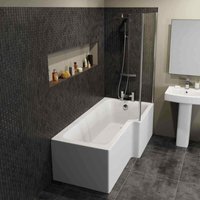 Affine - l Shaped 1700mm Shower Bath Acrylic Modern Bathtub - Right Hand Bath Only