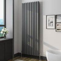 Biubiubath - Oval Column Radiator 1600x590mm Anthracite Vertical Radiator Double Modern Central Heating Radiators