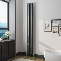Oval Column Radiator 1800x236mm Anthracite Vertical Radiator Double Modern Central Heating Radiators