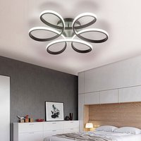 Modern Petal led Chandelier Ceiling Light, Black 74CM Dimmable