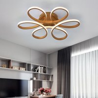 Modern Petal LED Chandelier Ceiling Light, Gold 74CM Cool White