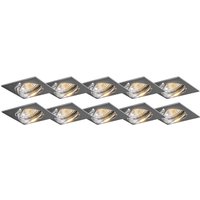 Modern Recessed Spotlight Chrome Tiltable Set of 10 - Edu