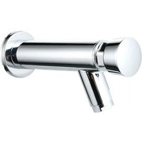 Modern self-closing bathroom washbasin made of brass, chrome-plated,