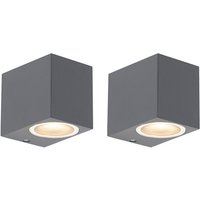 Set of 2 Modern Wall Light Dark Grey IP44 - Baleno