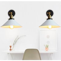 Industrial Wall Light Metal Edison Wall Lamp Swing Adjustable Indoor Wall Sconce White 2Pcs