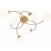 Modern Ceiling Light Gold with Opal Glass 6 Lights - Athens