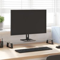 Vidaxl - Monitor Stand Black 80x20x8 cm Tempered Glass and Metal