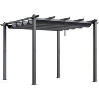 Mophorn 10x10 Outdoor Retractable Pergola with Canopy, Aluminum-made, Modern Sun Shade for Patios, Gardens, Decks and Backyards - Gray