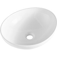 Mophorn - 16'x13.4' Oval Ceramic Vessel Sink for Bathroom Countertop - Modern White, Well-Packed, Ideal for Bathrooms, Hotels, Toilets & RVs