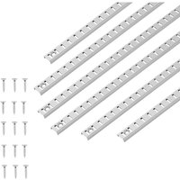 Mophorn 36.3-Inch Adjustable Shelf Pilaster, 6-Pack, Stainless Steel Brackets with 24 Screws, Ideal for Wall Shelving, Cabinet, and Closet