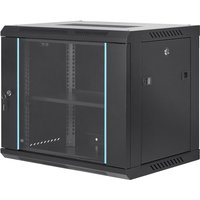 Mophorn 9U Wall Mount Network Server Cabinet, 15.5'' Deep Rack Enclosure, 200 lbs Max Load, Locking Glass Door and Side Panels for IT Equipment and