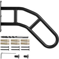 Mophorn - Handrails for Outdoor Steps, 29' Length Wall Mount Safety Railings for 1-3 Steps, U-Shaped Handrail with Matte Black Finished, Stair