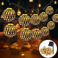 Moroccan Solar String Lights Outdoor, 7M 50LED Outdoor String Lights, 8 Modes Solar String Lights Waterproof Lighting for Garden, Patio, Yard, Home,