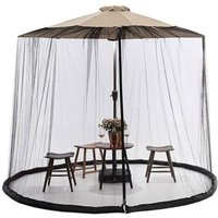 Mosquito net for parasol, mesh screen for patio parasol canopy, 11-12FT for outdoor patio parasol with polyester netting, fillable base Ikodm