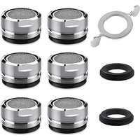Mousseur Robinet M24, 6 Pièces Aerateur Robinet Economie Eau Avec Filtre en Acier Inoxydable et ABS, 1 clé à Mousseur chromée pour Robinet Lavabo de