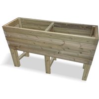 Multi Pack of 2 - Raised Super Heavy Duty Veg Trough - Timber - L60 x W120 x H80 cm - Fully Assembled