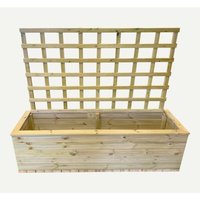 Multi Pack of 3 - Deluxe Extra Large Trough with Trellis - Timber - L58 x W183 x H52 cm - Partially Assembled