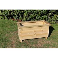 Multi Pack of 3 - Trough Planters, Wooden Garden Pot/Tub for Plants - L40 x W80 x H40 cm - Fully Assembled