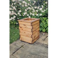 Multi Pack of 3 - Valley Tall Square Planter - Timber - L39 x W39 x H52 cm - Garden Trough - Fully Assembled