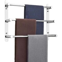 Multi-tiered towel rail made of 304 stainless steel for wall mounting – 60 cm – wall mounting – 3 bars – for bathroom and kitchen