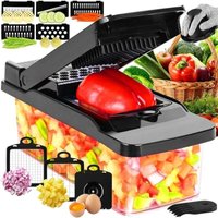 Multifunctional Vegetable Slicer, Professional Mandoline Kitchen Manual Vegetable Cutter with Replaceable Blades for Slicing, Grating, and Dicing