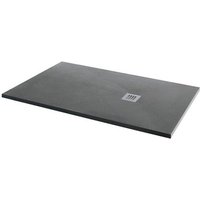 MX - Minerals Ash Grey Slate Effect Rectangular Shower Tray 1200mm x 800mm