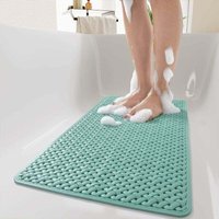 Non-slip bathtub mat with suction cups and drainage holes, machine washable, for baby bathtubs (35.5 x 68.5 cm, green)