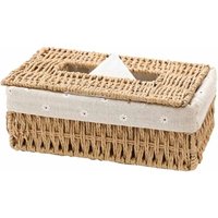 Nordic Style Tissue Dispenser, Handmade Bamboo Woven Tissue Box, Tissue Box for Home, Hotel, Office, Car, Bathroom