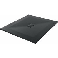 NRG 1200x1000mm SMC Black Rectangle Slate Effect Bathroom Shower Tray