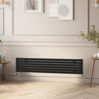 NRG - Horizontal Oval Column Radiator Double Panel Rads Black 1800x354 mm