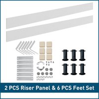NRG Riser Panel Kit Parts for Square/Rectangle Shower Tray 1800mm Adjustable Feet White
