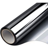 One-Way Mirror Window Film, Heat Control, UV Protection, Reflective, Black/Silver Static Cling Tint, 60 x 400 cm