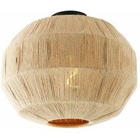 Oriental Ceiling Light Black with Rope - Riki