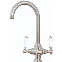 Orbit Harrogate Kitchen Sink Mixer Tap Dual Handle - Brushed Nickel