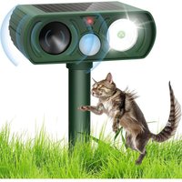 Outdoor Cat Repellent Ultrasonic with Solar LED and Waterproof IP65 for Garden Yard Patio Anti Cats, Dogs, Birds, Rodents