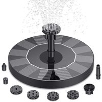 Memkey - Outdoor Floating Solar Fountain, 6 Nozzles, Solar Pond Pump, Solar Fountain for Gardens, Bird Baths, Ponds