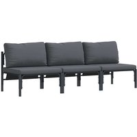 Outdoor Furniture with Cushion with Pillow Anthracite Steel CFW650290