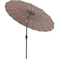 Greenbay - Outdoor Garden Parasol Taupe Patio Sun Shade Umbrella Crank with 18 Fiberglass Ribs