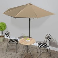 Garden Parasol with Aluminium Pole Taupe 300x155 cm Half vidaXL