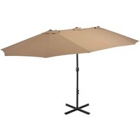 Garden Parasol with Aluminium Pole 460x270 cm Taupe Vidaxl