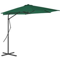 Garden Parasol with Steel Pole 300 cm Green Vidaxl