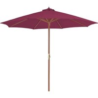 Vidaxl - Garden Parasol with Wooden Pole 300 cm Bordeaux Red