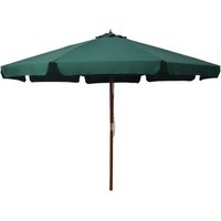 Garden Parasol with Wooden Pole 330 cm Green Vidaxl