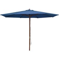 Garden Parasol with Wooden Pole 350 cm Blue Vidaxl