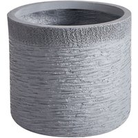 Beliani - Outdoor Plant Pot Planter Round Stone 26x26x25 cm Grey Samos